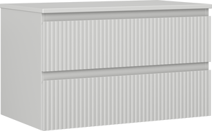 Mexen Rivel szafka łazienkowa podumywalkowa 80 cm z blatem, 2 szuflady, ryflowana , szara mat - 91A20-08047-2-BFFC62