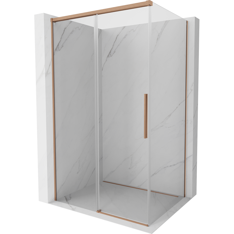 Mexen Rox kabina prysznicowa rozsuwana 155 x 85 cm, transparent, miedź szczotkowana - 8C2-155-085-65-00