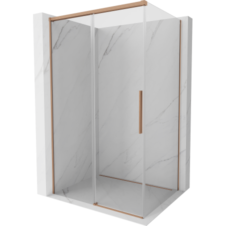 Mexen Rox kabina prysznicowa rozsuwana 155 x 85 cm, transparent, miedź szczotkowana - 8C2-155-085-65-00