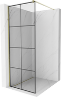 Mexen Kioto ścianka prysznicowa Walk-in 70 x 200 cm, czarna kratka 8 mm, złota - 800-070-101-50-77