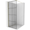 Mexen Kioto ścianka prysznicowa Walk-in 90 x 200 cm, czarna kratka 8 mm, złota - 800-090-101-50-77