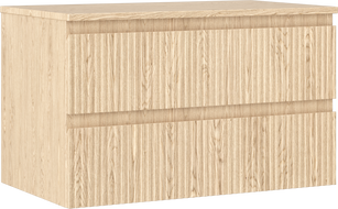 Mexen Rivel szafka łazienkowa podumywalkowa 80 cm z blatem, 2 szuflady, ryflowana , dąb - 91A20-08047-2-BFFC81