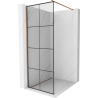 Mexen Kioto ścianka prysznicowa Walk-in 80 x 200 cm, czarna kratka 8 mm, różowe złoto - 800-080-101-60-77