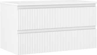 Mexen Rivel szafka łazienkowa podumywalkowa 90 cm z blatem, 2 szuflady, ryflowana , biała mat - 91A20-09047-2-BFFC01