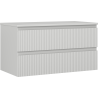 Mexen Rivel szafka łazienkowa podumywalkowa 90 cm z blatem, 2 szuflady, ryflowana , szara mat - 91A20-09047-2-BFFC62