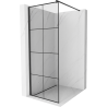 Mexen Kioto ścianka prysznicowa Walk-in 90 x 200 cm, czarna kratka 8 mm, czarna - 800-090-101-70-77