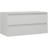 Mexen Rivel szafka łazienkowa podumywalkowa 100 cm z blatem, 2 szuflady, ryflowana , szara mat - 91A20-10047-2-BFFC62