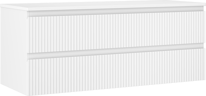 Mexen Rivel szafka łazienkowa podumywalkowa 120 cm z blatem, 2 szuflady, ryflowana , biała mat - 91A20-12047-2-BFFC01