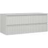 Mexen Rivel szafka łazienkowa podumywalkowa 120 cm z blatem, 2 szuflady, ryflowana , szara mat - 91A20-12047-2-BFFC62