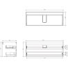 Mexen Rivel szafka łazienkowa podumywalkowa 120 cm z blatem, 2 szuflady, ryflowana , czarna mat - 91A20-12047-2-BFFC71