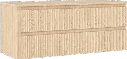 Mexen Rivel szafka łazienkowa podumywalkowa 120 cm z blatem, 2 szuflady, ryflowana , dąb - 91A20-12047-2-BFFC81