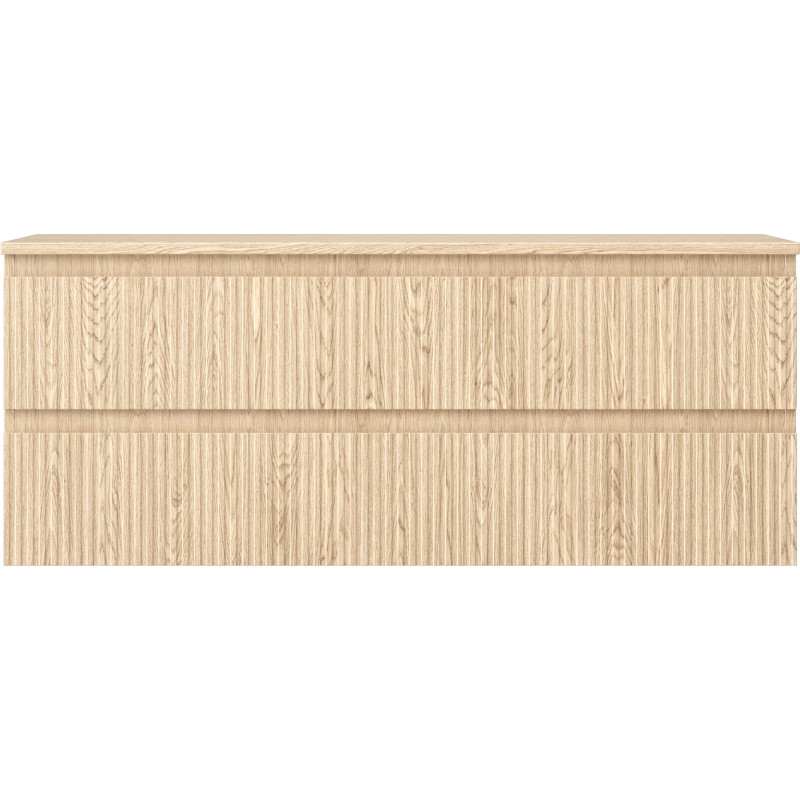 Mexen Rivel szafka łazienkowa podumywalkowa 120 cm z blatem, 2 szuflady, ryflowana , dąb - 91A20-12047-2-BFFC81