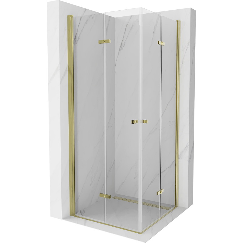 Mexen Lima Duo kabina prysznicowa składana 70 x 70 cm, transparent, złota - 856-070-070-50-00-02
