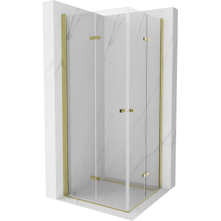 Mexen Lima Duo kabina prysznicowa składana 70 x 70 cm, transparent, złota - 856-070-070-50-00-02