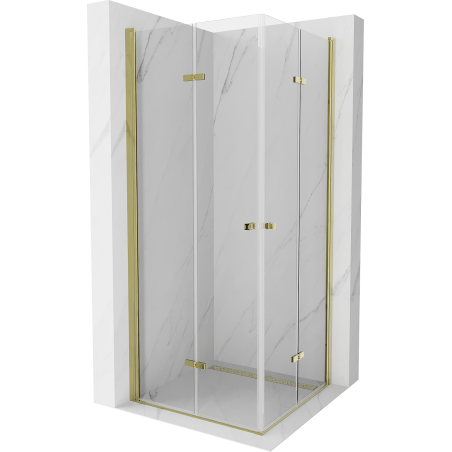 Mexen Lima Duo kabina prysznicowa składana 80 x 80 cm, transparent, złota - 856-080-080-50-00-02