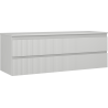 Mexen Rivel szafka łazienkowa podumywalkowa 140 cm z blatem, 2 szuflady, ryflowana , szara mat - 91A20-14047-2-BFFC62