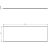 Mexen Rivel szafka łazienkowa podumywalkowa 140 cm z blatem, 2 szuflady, ryflowana , czarna mat - 91A20-14047-2-BFFC71