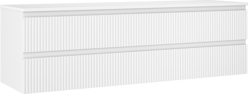 Mexen Rivel szafka łazienkowa podumywalkowa 160 cm z blatem, 2 szuflady, ryflowana , biała mat - 91A20-16047-2-BFFC01