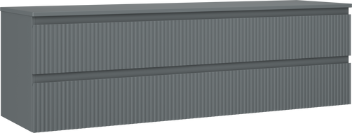 Mexen Rivel szafka łazienkowa podumywalkowa 160 cm z blatem, 2 szuflady, ryflowana , grafit mat - 91A20-16047-2-BFFC66