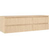 Mexen Rivel szafka łazienkowa podumywalkowa 160 cm z blatem, 2 szuflady, ryflowana , dąb - 91A20-16047-2-BFFC81