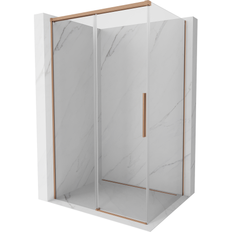 Mexen Rox kabina prysznicowa rozsuwana 155 x 95 cm, transparent, miedź szczotkowana - 8C2-155-095-65-00