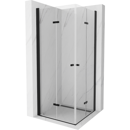 Mexen Lima Duo kabina prysznicowa składana 100 x 100 cm, transparent, czarna - 856-100-100-70-00-02