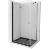Mexen Lima kabina prysznicowa składana 90 x 100 cm, transparent, czarna + brodzik Flat, czarny - 856-090-100-70-00-4070B
