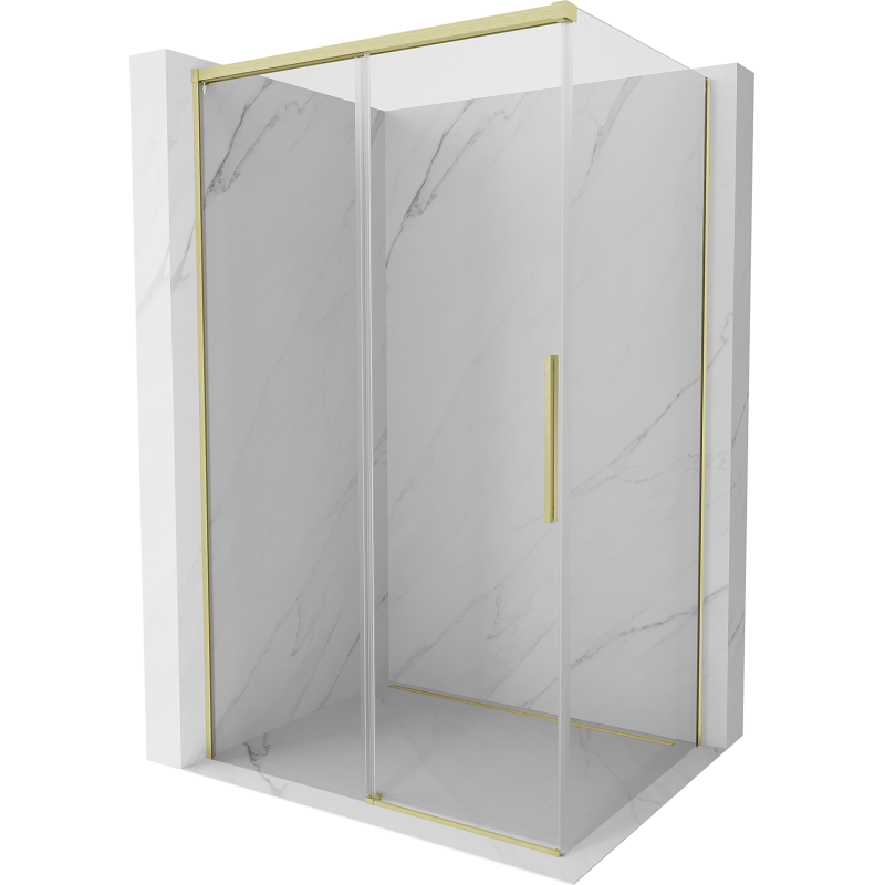 Mexen Rox kabina prysznicowa rozsuwana 125 x 110 cm, transparent, złota szczotkowana - 8C2-125-110-55-00