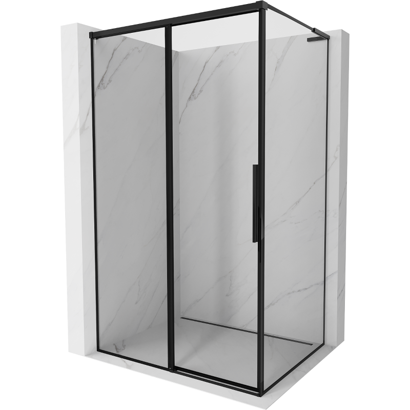 Mexen Rox L kabina prysznicowa rozsuwana lewa 100 x 85 cm, czarna ramka , czarna - 8C2L-100-085-70-70-L
