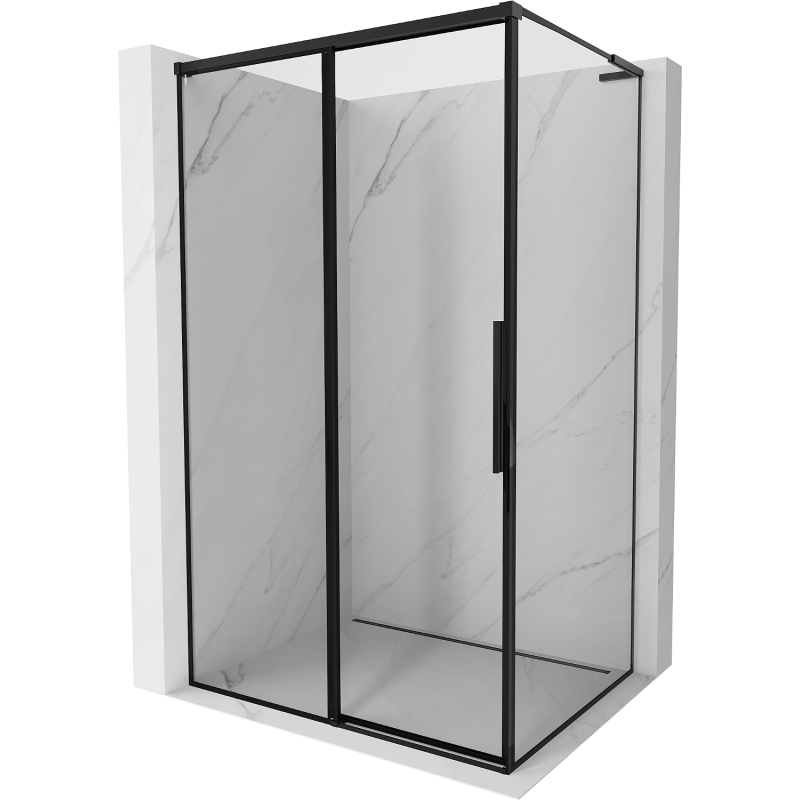 Mexen Rox L kabina prysznicowa rozsuwana lewa 120 x 85 cm, czarna ramka , czarna - 8C2L-120-085-70-70-L