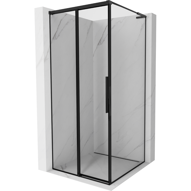 Mexen Rox L kabina prysznicowa rozsuwana lewa 95 x 95 cm, czarna ramka , czarna - 8C2L-095-095-70-70-L