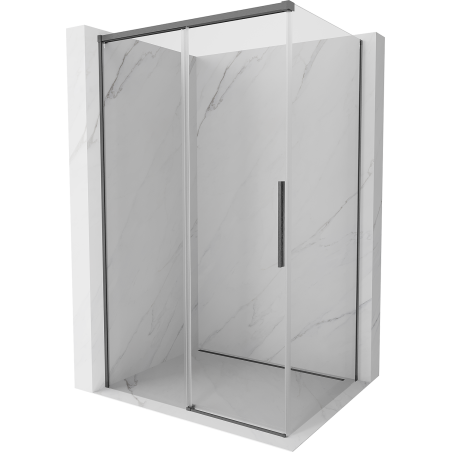 Mexen Rox kabina prysznicowa rozsuwana 160 x 85 cm, transparent, gun gray szczotkowany - 8C2-160-085-66-00