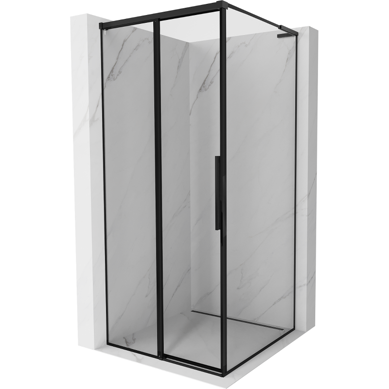 Mexen Rox L kabina prysznicowa rozsuwana lewa 110 x 110 cm, czarna ramka , czarna - 8C2L-110-110-70-70-L
