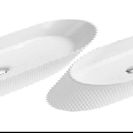 Mexen Grovo umywalka nablatowa ryflowana 57 x 36 cm, biała - 22305700