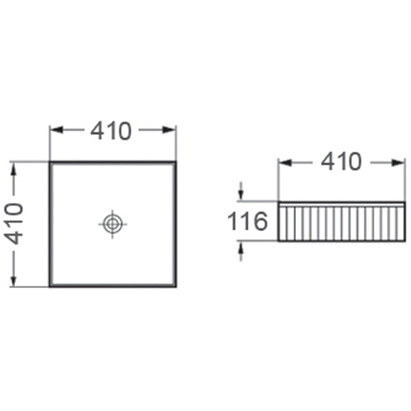 Mexen Grovo umywalka nablatowa ryflowana 41 x 41 cm, biała - 22304100