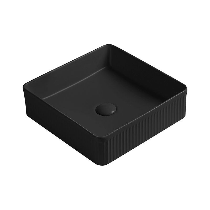 Mexen Grovo umywalka nablatowa ryflowana 41 x 41 cm, czarna mat - 22304185