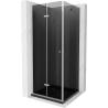 Mexen Lima kabina prysznicowa składana 90 x 90 cm, grafit, chrom + brodzik Flat, czarny - 856-090-090-01-40-4070