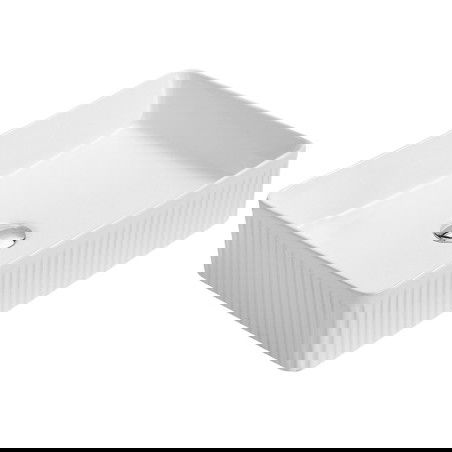 Mexen Grovo umywalka nablatowa ryflowana 51 x 37 cm, biała - 22305100