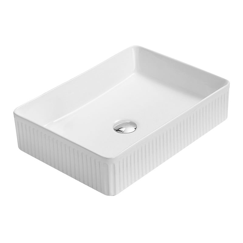 Mexen Grovo umywalka nablatowa ryflowana 50 x 34 cm, biała - 22305000