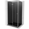 Mexen Lima kabina prysznicowa składana 100 x 90 cm, grafit, chrom + brodzik Flat, czarny - 856-100-090-01-40-4070