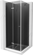 Mexen Lima kabina prysznicowa składana 70 x 70 cm, grafit, chrom + brodzik Flat, biały - 856-070-070-01-40-4010