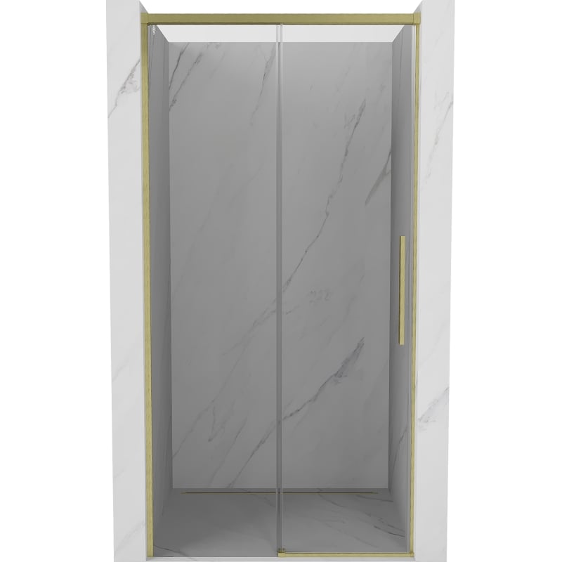 Mexen Rox drzwi prysznicowe rozsuwane 130 cm, transparent, złote szczotkowane - 8C2-130-000-55-00