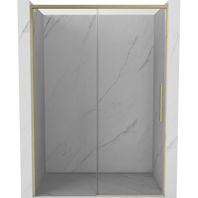 Mexen Rox drzwi prysznicowe rozsuwane 145 cm, transparent, złote szczotkowane - 8C2-145-000-55-00
