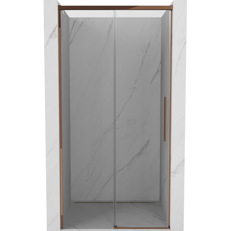 Mexen Rox drzwi prysznicowe rozsuwane 100 cm, transparent, różowe złoto - 8C2-100-000-60-00