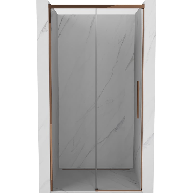 Mexen Rox drzwi prysznicowe rozsuwane 125 cm, transparent, różowe złoto - 8C2-125-000-60-00