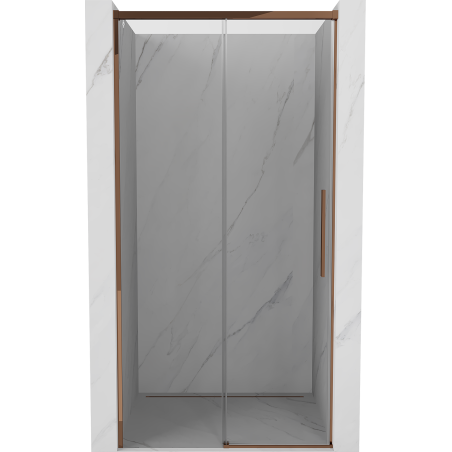 Mexen Rox drzwi prysznicowe rozsuwane 130 cm, transparent, różowe złoto - 8C2-130-000-60-00