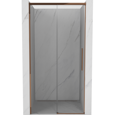 Mexen Rox drzwi prysznicowe rozsuwane 135 cm, transparent, różowe złoto - 8C2-135-000-60-00