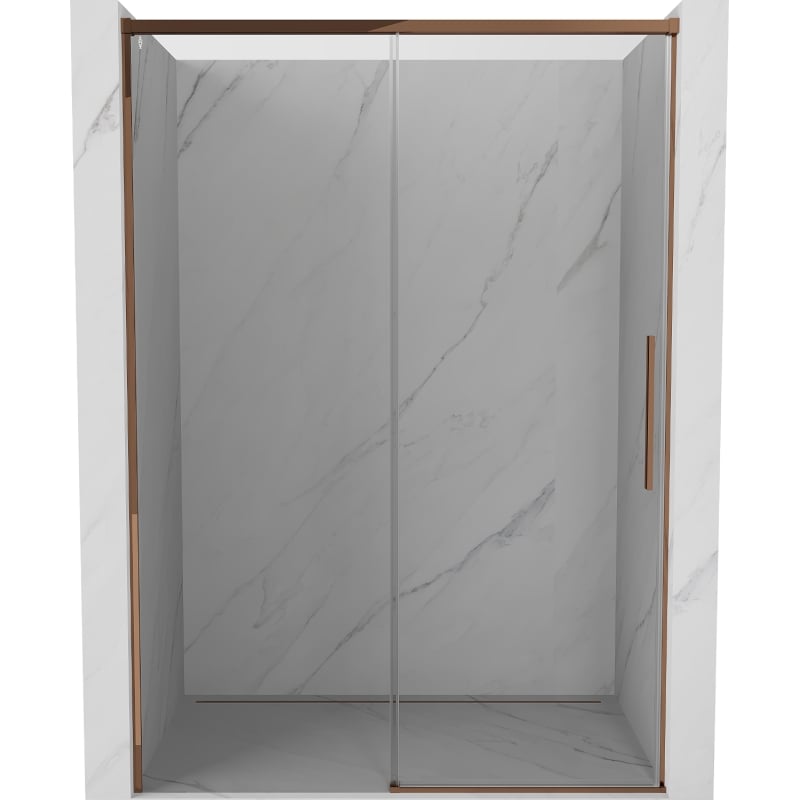 Mexen Rox drzwi prysznicowe rozsuwane 140 cm, transparent, różowe złoto - 8C2-140-000-60-00