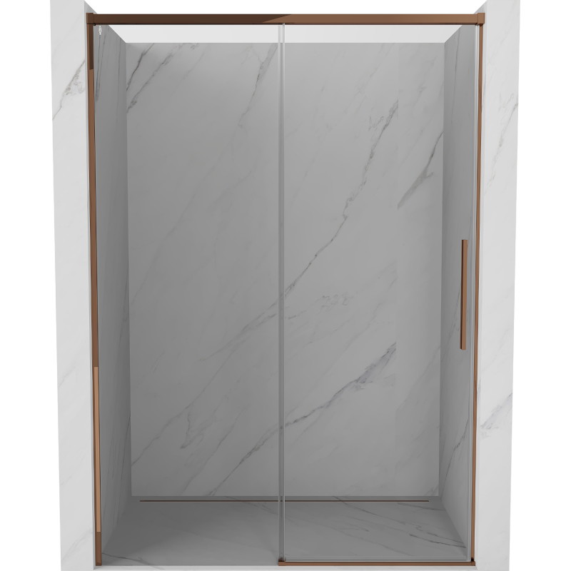 Mexen Rox drzwi prysznicowe rozsuwane 155 cm, transparent, różowe złoto - 8C2-155-000-60-00