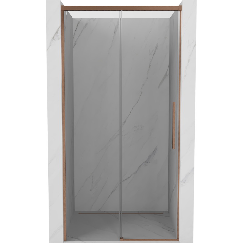 Mexen Rox drzwi prysznicowe rozsuwane 105 cm, transparent, miedź szczotkowana - 8C2-105-000-65-00